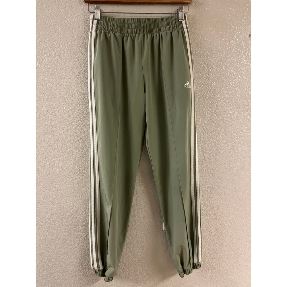 Adidas Kids Light Green 3-Stripe Track Pants Joggers 14-16